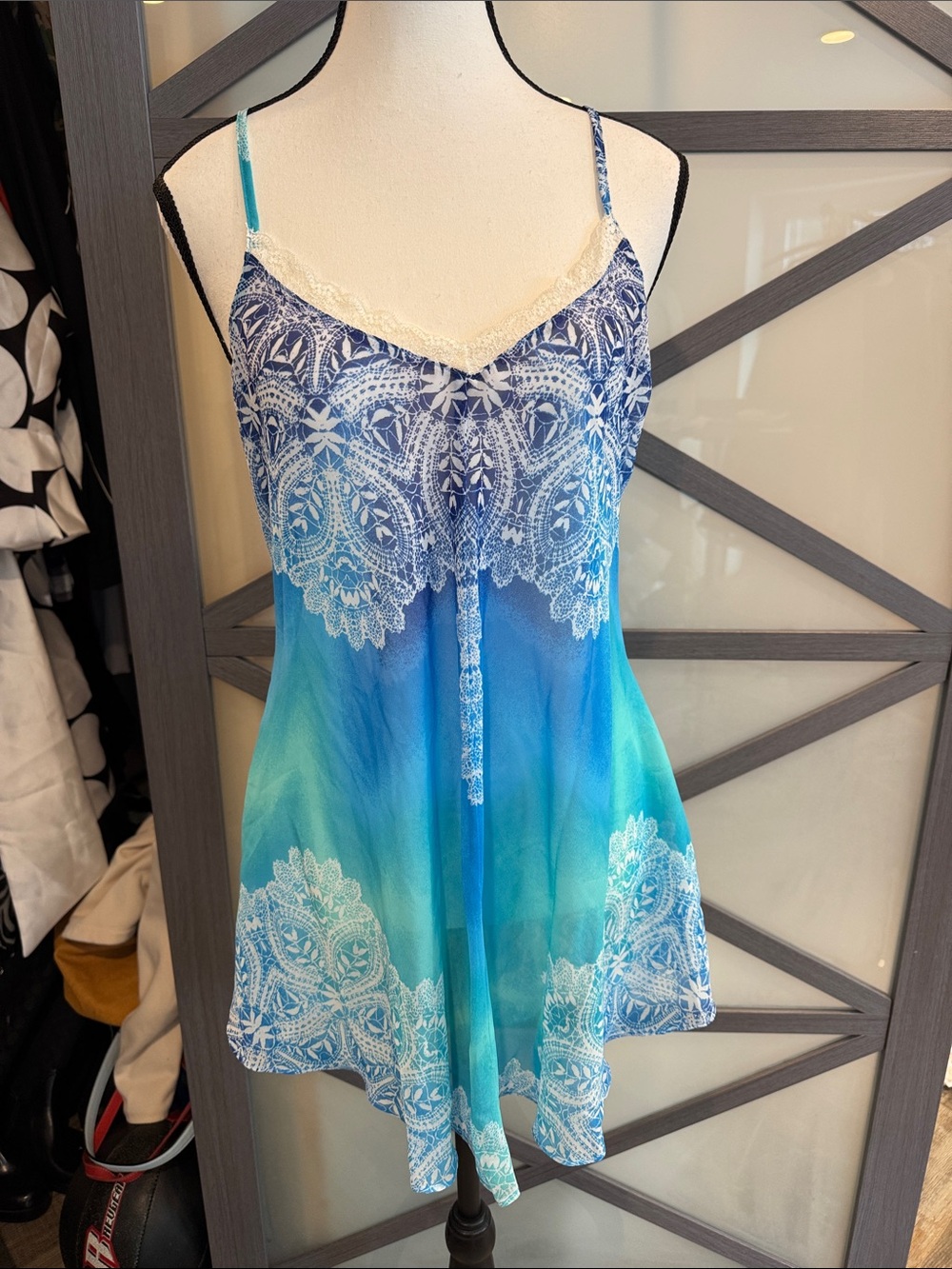 In Bloom by Jonquil Blue & Teal Lace-Trimmed Slip Dress